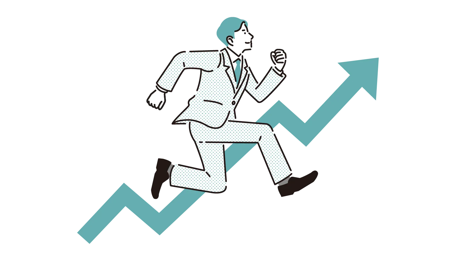 駆け上がる男性