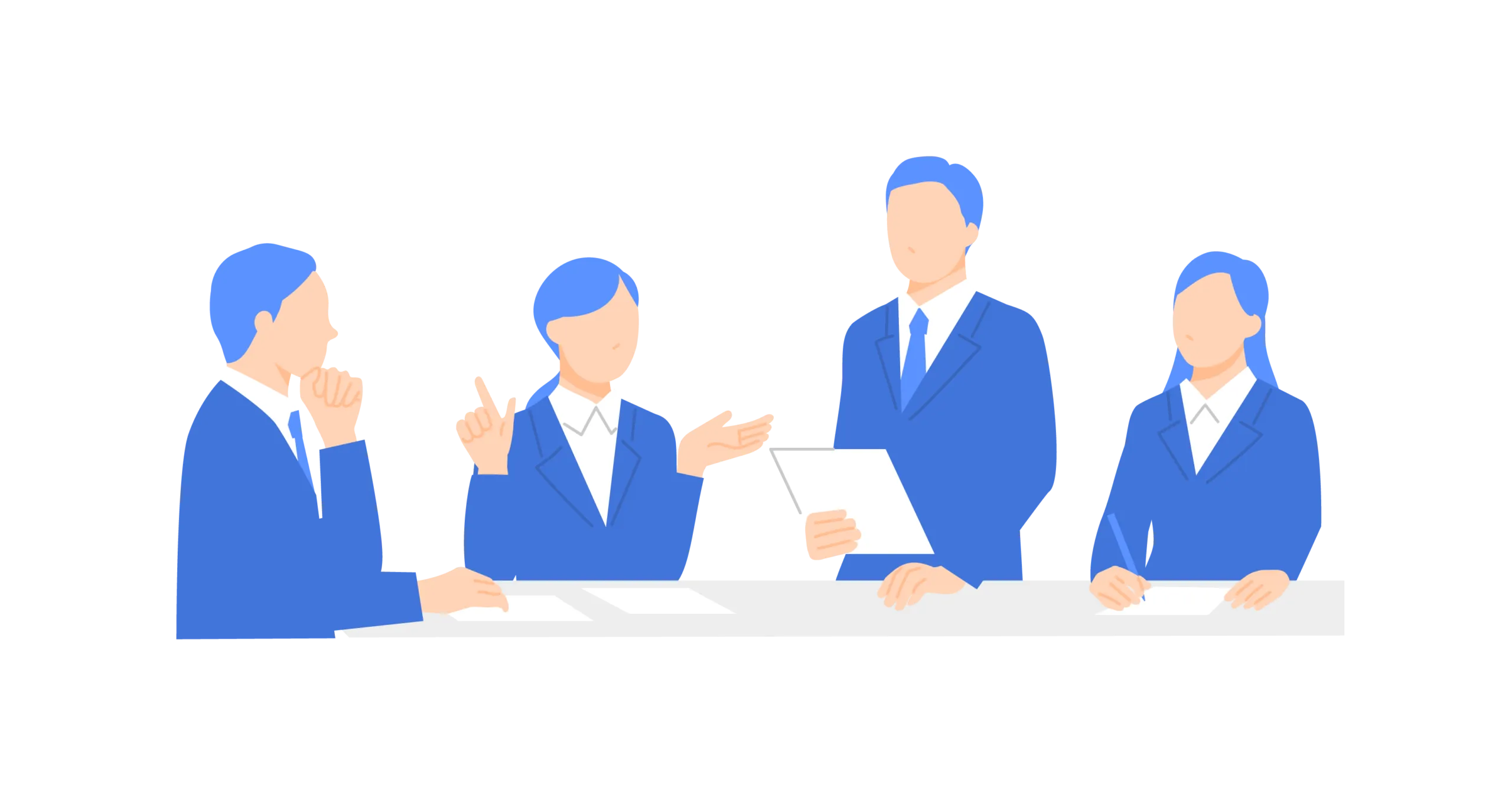 話し合う会社員