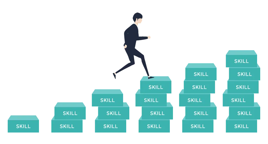 スキルが身についていく男性