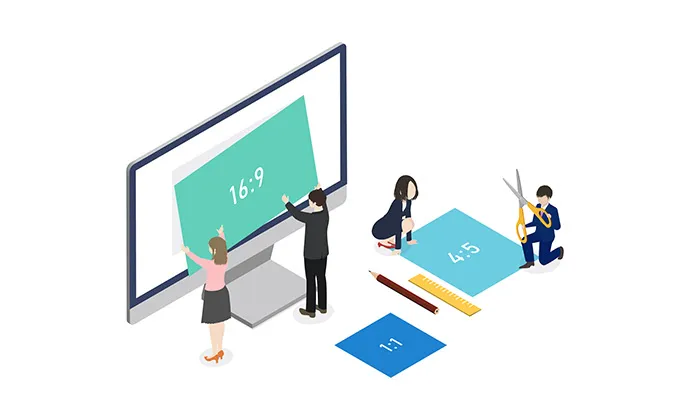 バナーをセットする人々