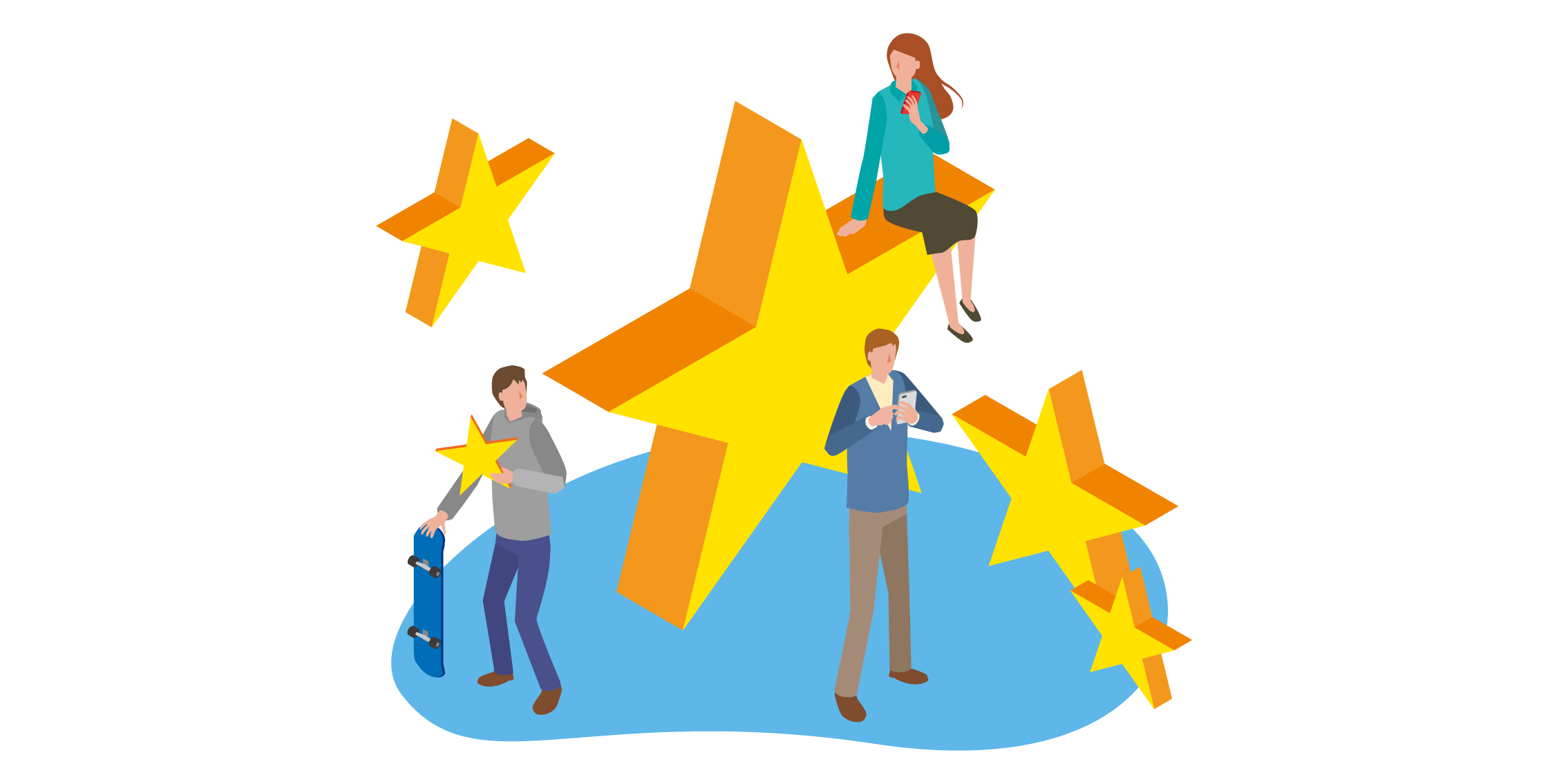 5つ星の周りの人々