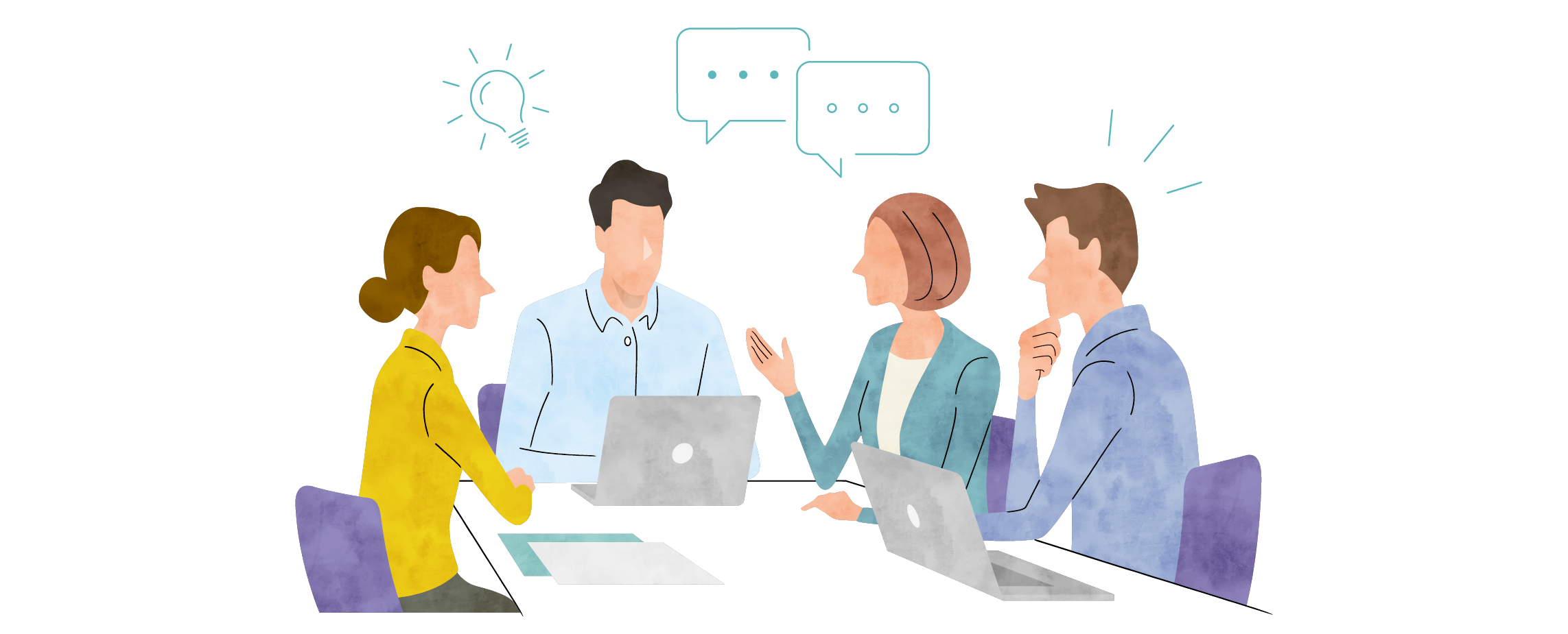 会議をする人々