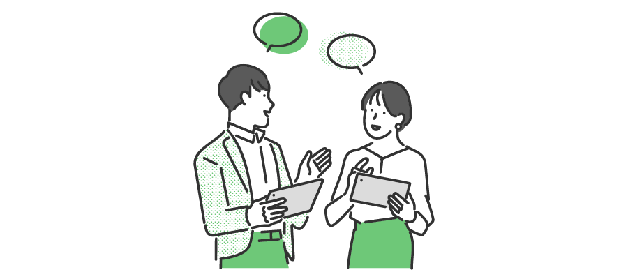 会話する男女