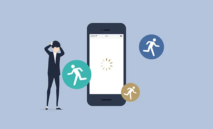 頭を抱える男性