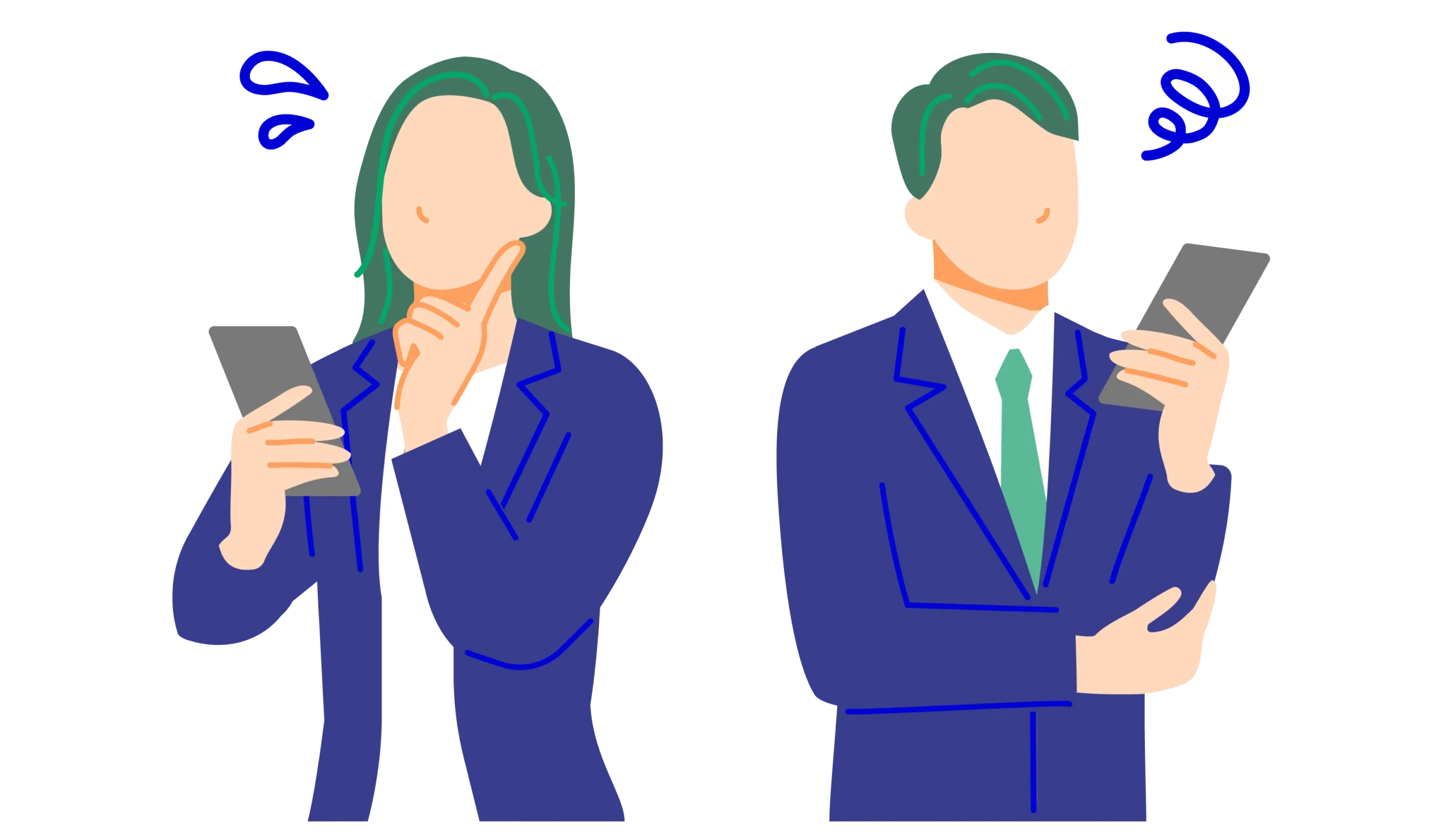 悩んでいる男女