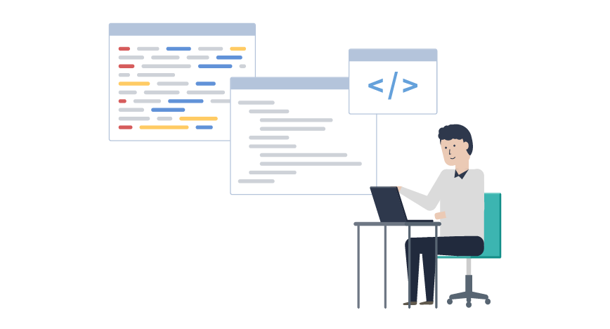 コードを書くエンジニア